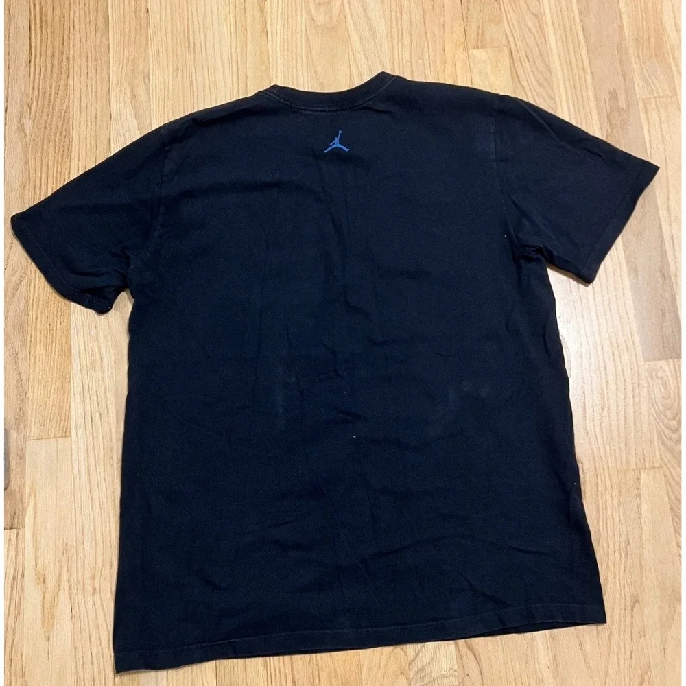 Jordan Mens XL Black Blue Jumpman Graphic T-Shirt Short Sleeve Crewneck Tee